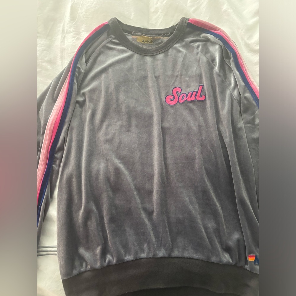 Aviator Nation Soul Gray Crewneck Sweater